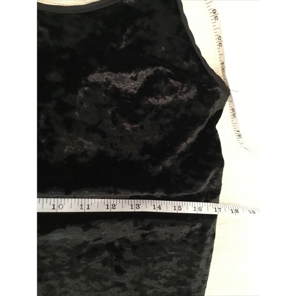 Victoria secrets Black label black crushed velvet Mini slip dress extra small - Picture 5 of 8